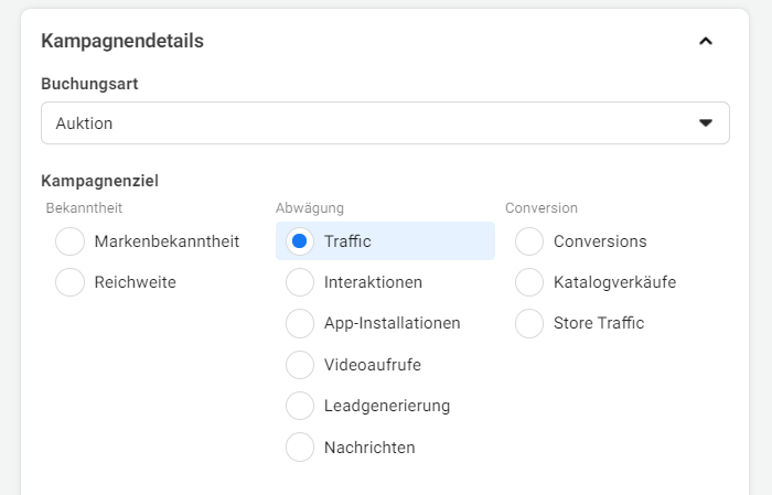 Facebook-Kampagnenziel