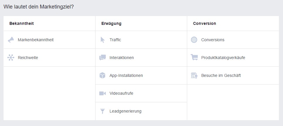 Facebook-Kampagnenziel