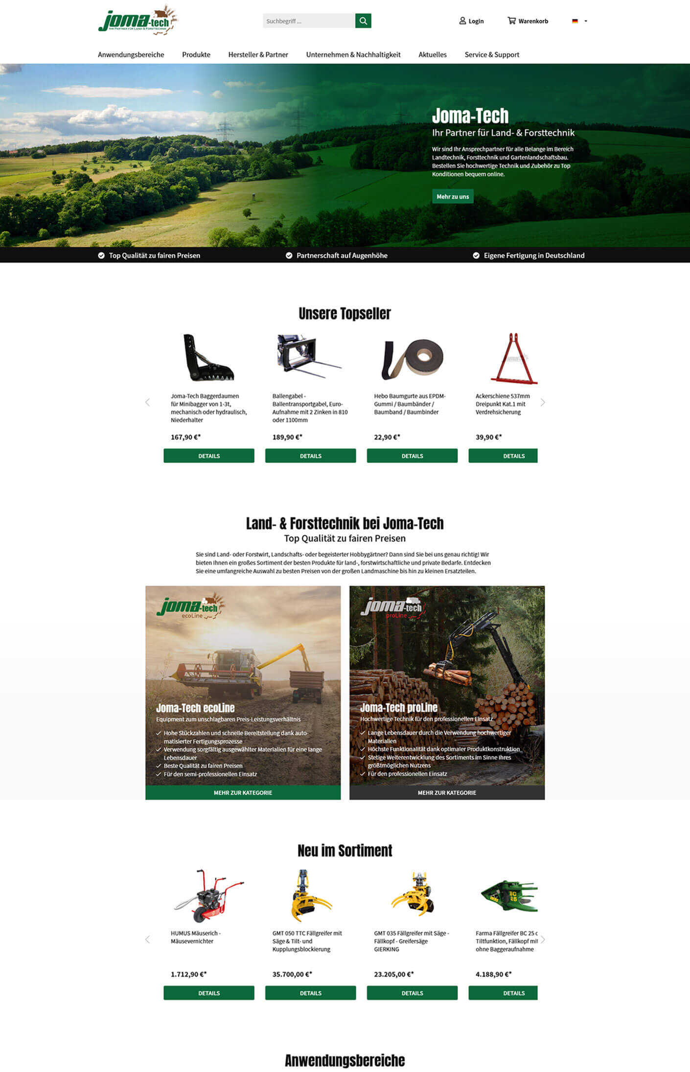 Onlinehandel für Land- & Forsttechnik
