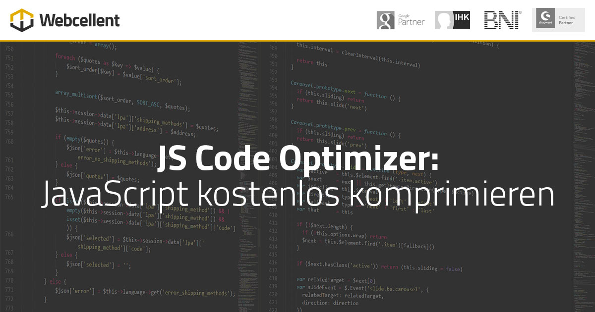 JS Code Optimizer JavaScript kostenlos komprimieren cellent GmbH